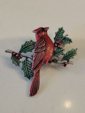 Vintage Cardinal Brooch